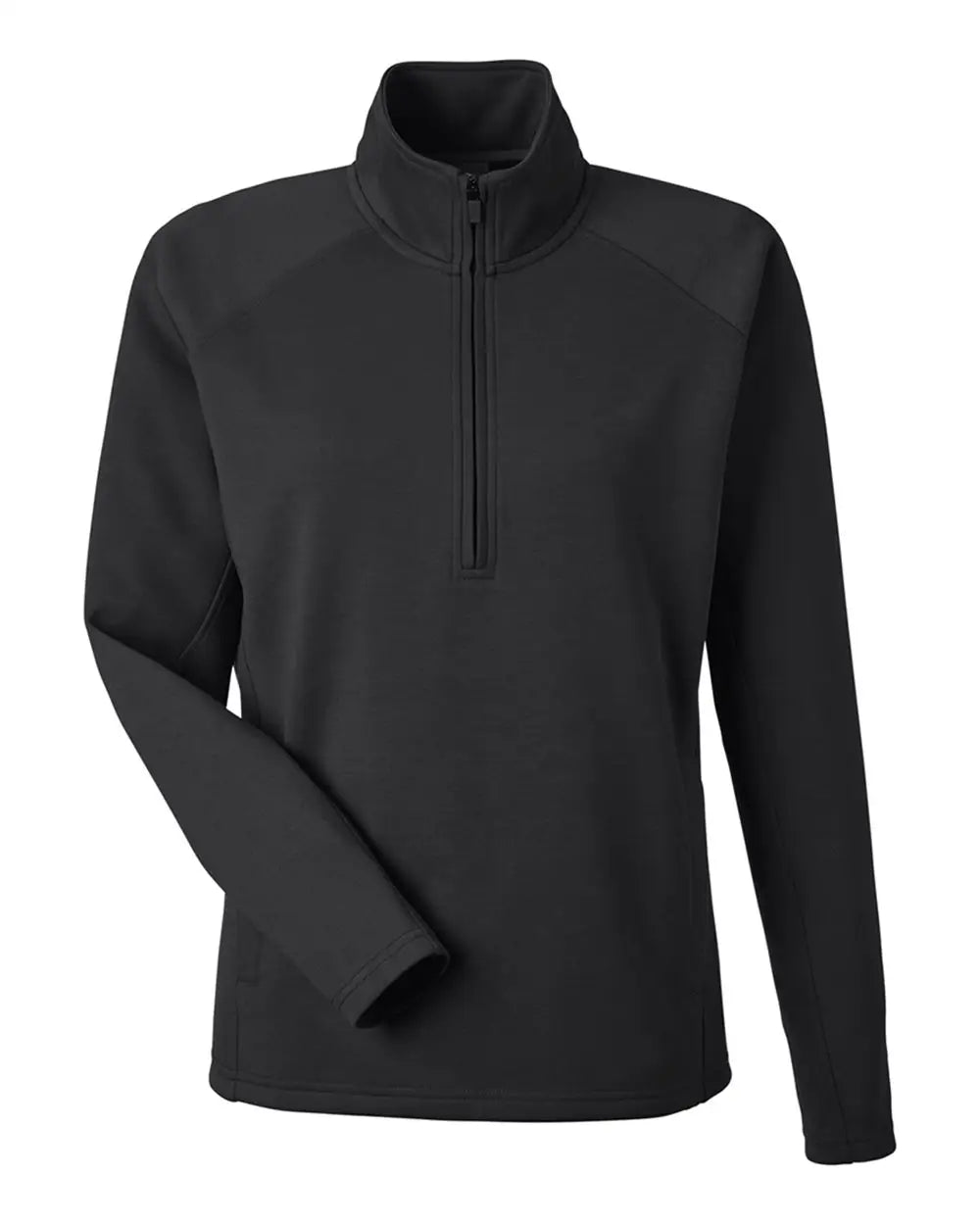 J. America 8754 Women’s Apex Fleece Quarter-zip Pullover - Black
