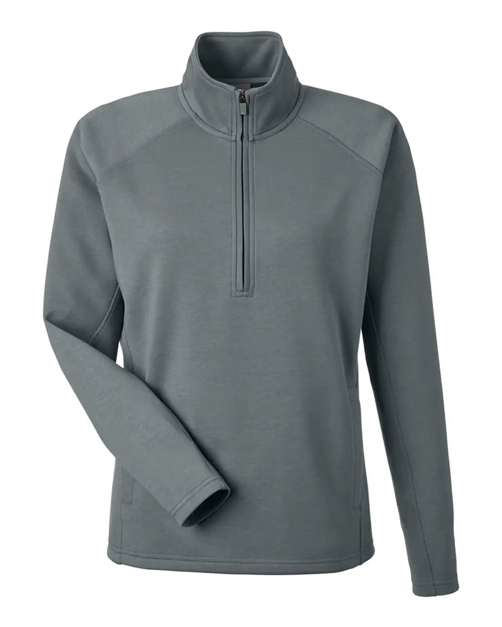 J. America 8754 Women’s Apex Fleece Quarter-zip Pullover - Steel - Gray / s