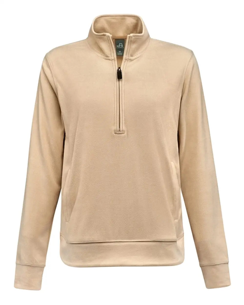 J. America 8762 Women’s Element Fleece Quarter-zip Sweatshirt - Almond - Brown / s