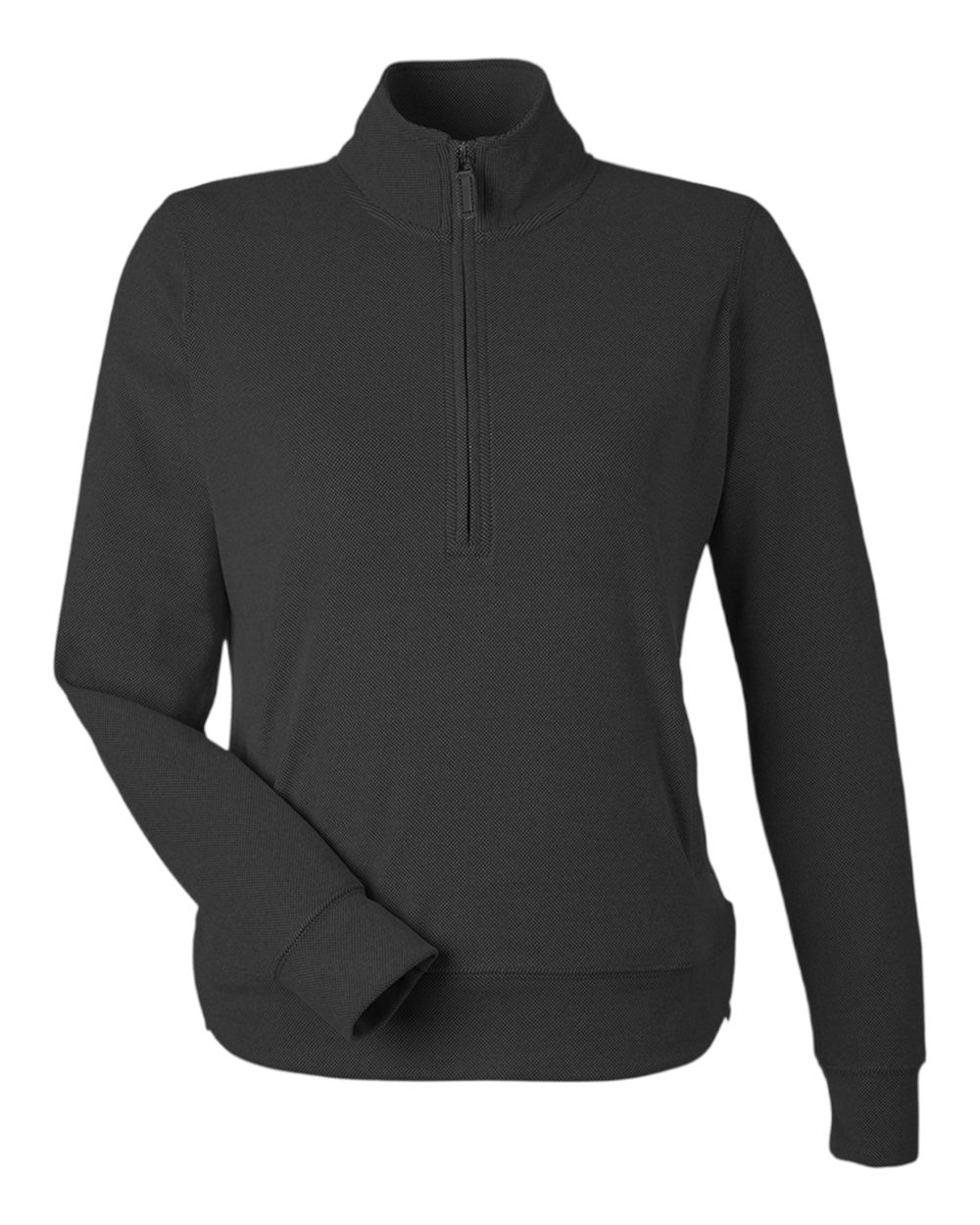 J. America 8762 Women’s Element Fleece Quarter-zip Sweatshirt - Black