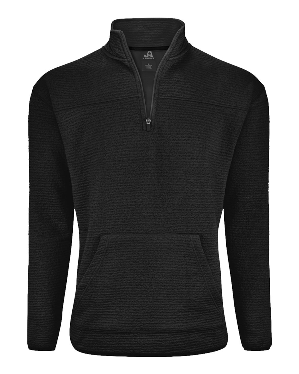 J. America 8773 Unisex Pebble Fleece Quarter-zip Pullover - Black