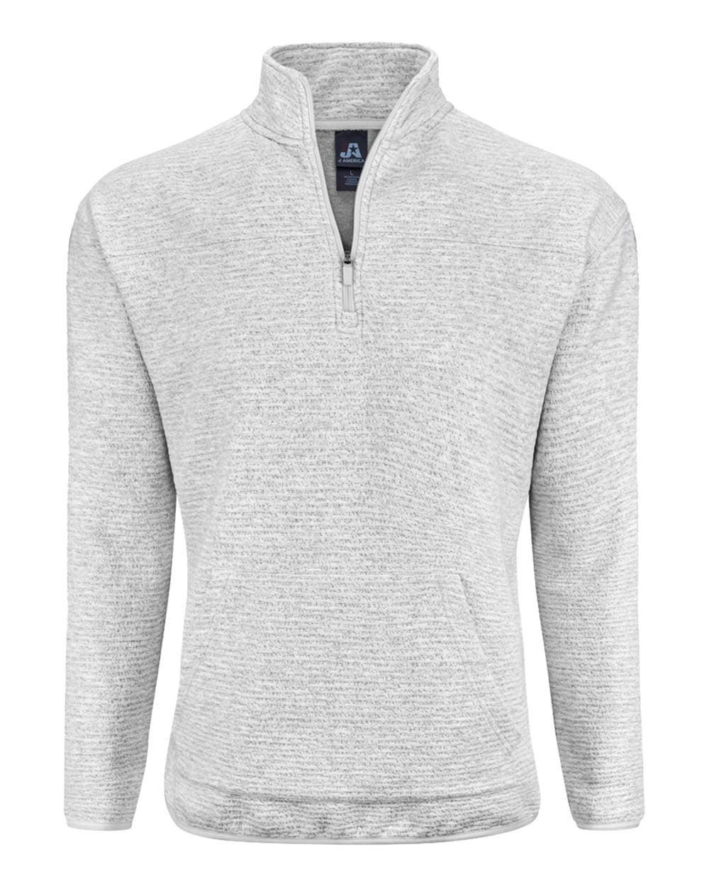J. America 8773 Unisex Pebble Fleece Quarter-zip Pullover - Grey Heather