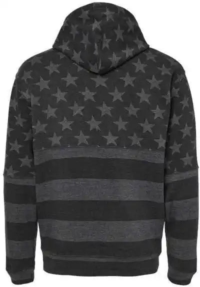J. America 8815 Tailgate Hooded Sweatshirt Black Stars &amp; Stripes