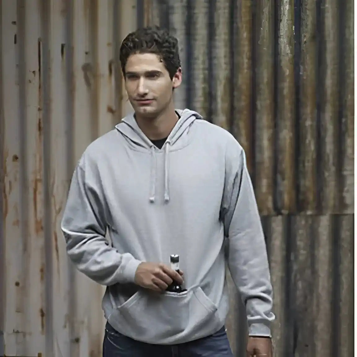 J. America 8815 Tailgate Hooded Sweatshirt Oatmeal Heather