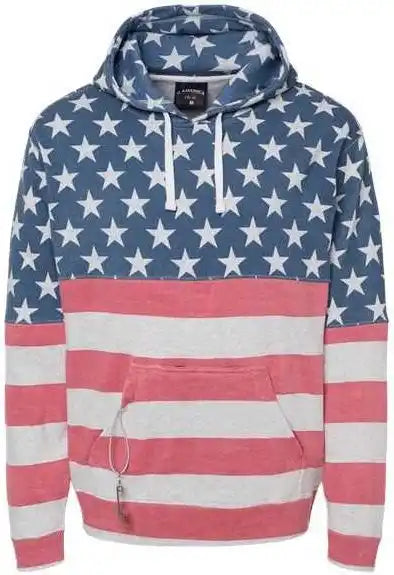 J. America 8815 Tailgate Hooded Sweatshirt Stars &amp; Stripes