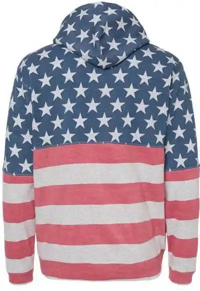 J. America 8815 Tailgate Hooded Sweatshirt Stars &amp; Stripes