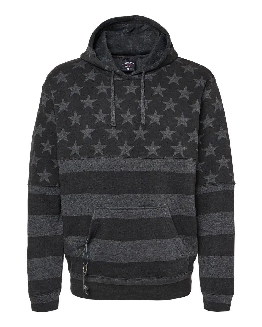 J. America 8815j Tailgate Hooded Sweatshirt - 8815 - Black Stars Stripes - & / Adult s