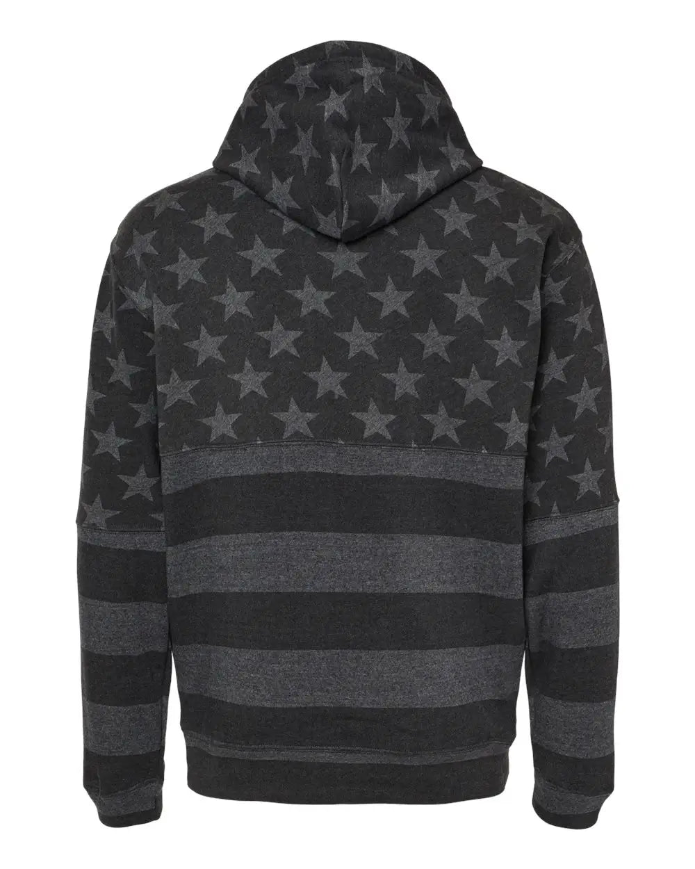 J. America 8815j Tailgate Hooded Sweatshirt - 8815 - Black Stars Stripes