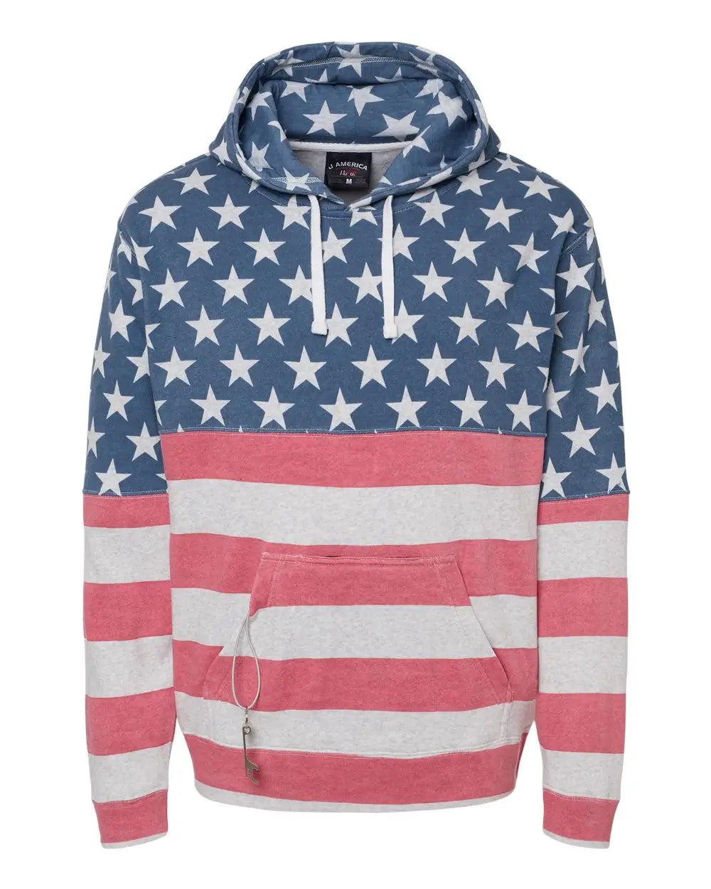 J. America 8815j Tailgate Hooded Sweatshirt - 8815 - Stars Stripes - & / Adult s