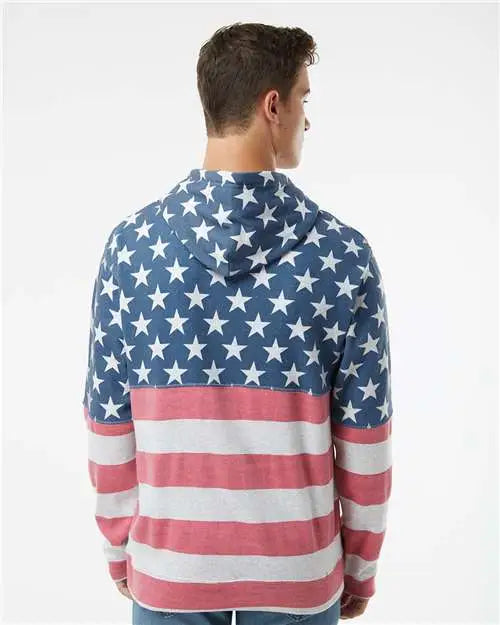 J. America 8815j Tailgate Hooded Sweatshirt - 8815 - Stars Stripes