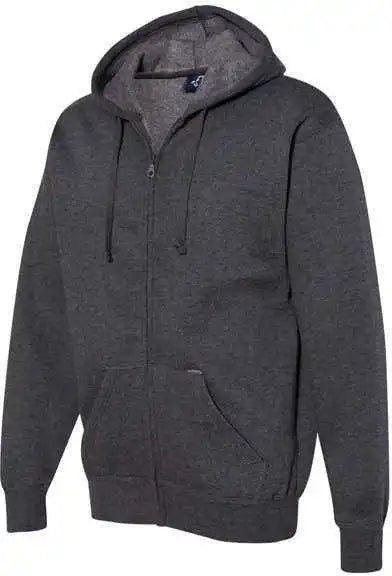 J. America 8821 Premium Full-zip Hooded Sweatshirt - Charcoal Heather