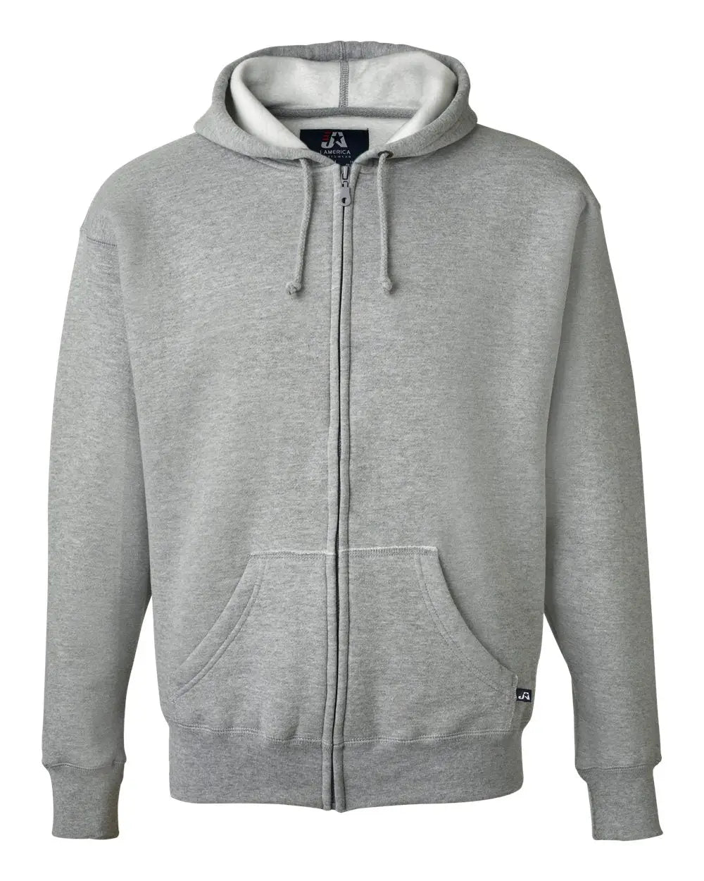J. America 8821 Premium Full-zip Hooded Sweatshirt - Oxford - Gray / s