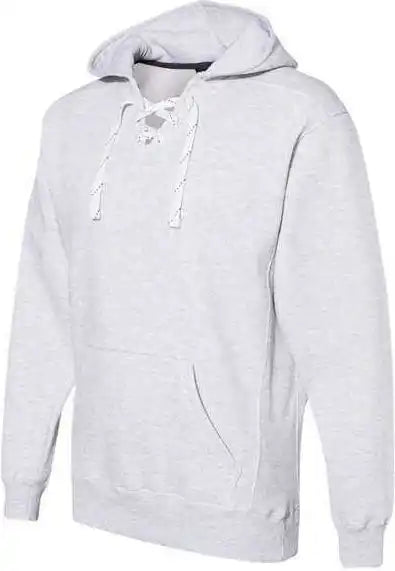 J. America 8830 Sport Lace Hooded Sweatshirt Ash Heather