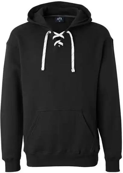 J. America 8830 Sport Lace Hooded Sweatshirt - Black