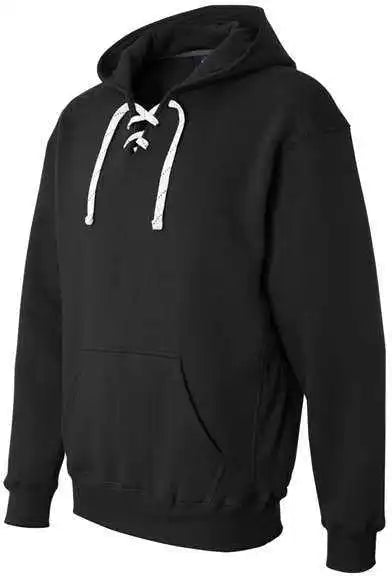J. America 8830 Sport Lace Hooded Sweatshirt - Black