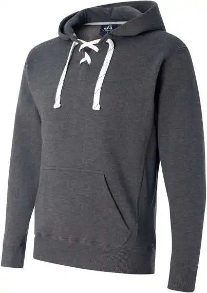 J. America 8830 Sport Lace Hooded Sweatshirt Charcoal Heather