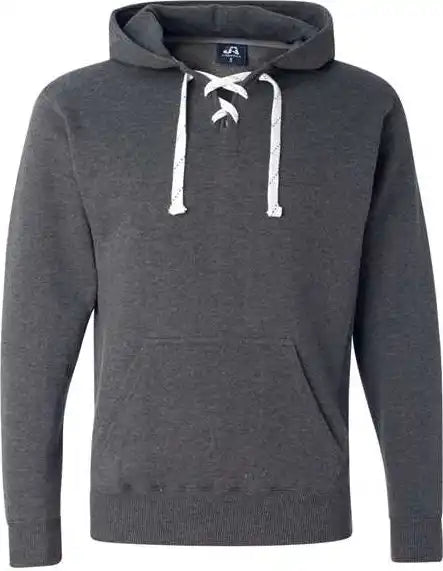 J. America 8830 Sport Lace Hooded Sweatshirt Charcoal Heather