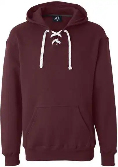 J. America 8830 Sport Lace Hooded Sweatshirt - Maroon