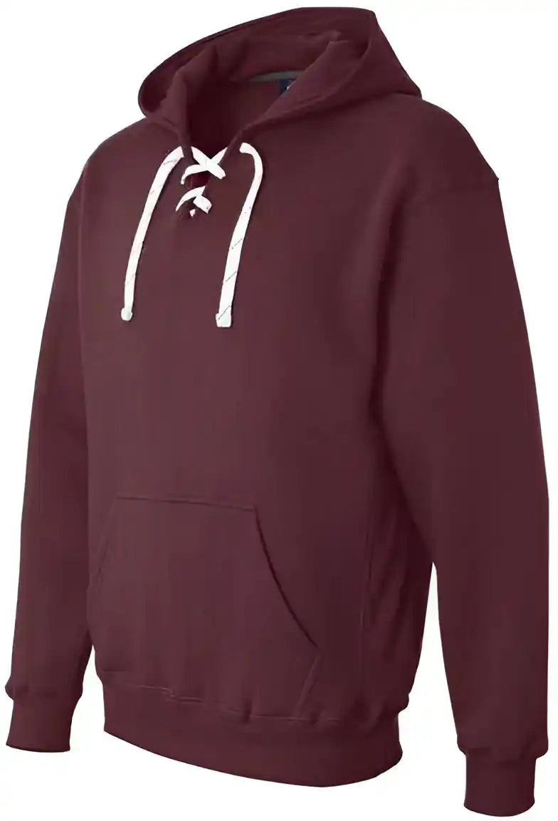 J. America 8830 Sport Lace Hooded Sweatshirt Maroon
