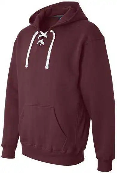 J. America 8830 Sport Lace Hooded Sweatshirt - Maroon