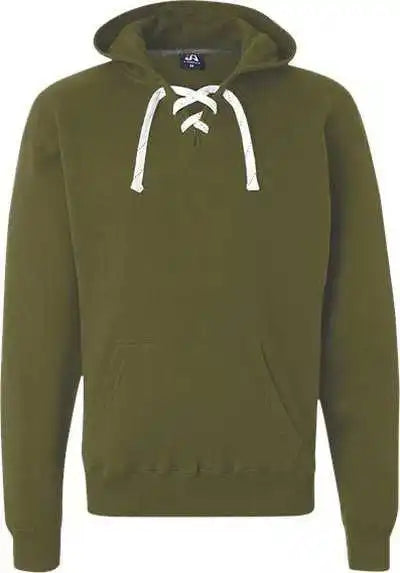 J. America 8830 Sport Lace Hooded Sweatshirt - Military Green
