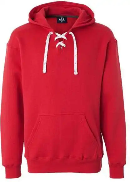 J. America 8830 Sport Lace Hooded Sweatshirt Red