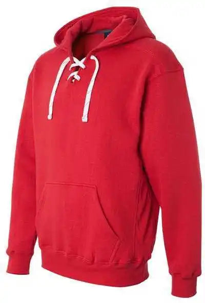 J. America 8830 Sport Lace Hooded Sweatshirt Red
