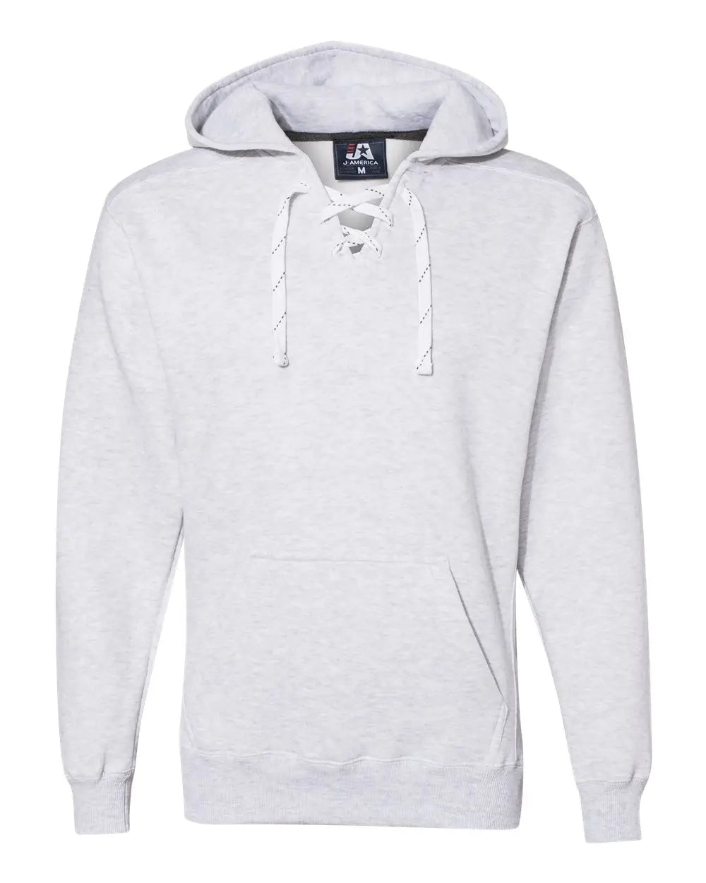 J. America 8830j Sport Lace Hooded Sweatshirt - 8830 - Ash Heather - Adult Xs