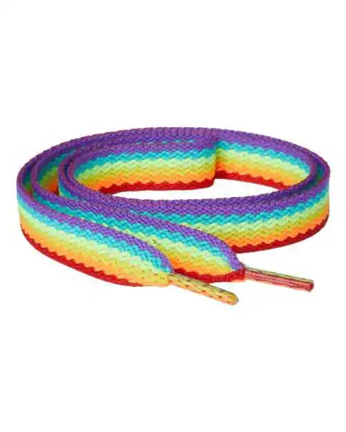 J. America 8831 Custom-color Drawstrings/laces - Rainbow Stripe - Multi-colored / one Size Fits Most