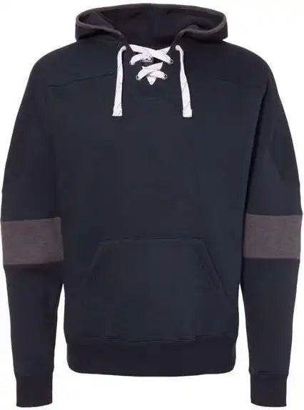J. America 8832 Sport Lace Colorblocked Fleece Hooded Sweatshirt - Navy