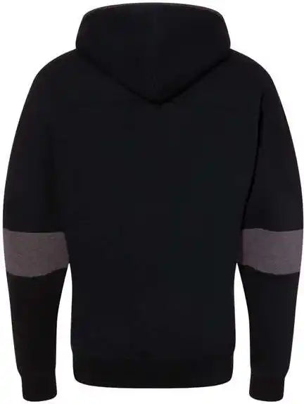J. America 8832 Sport Lace Colorblocked Fleece Hooded Sweatshirt - Black