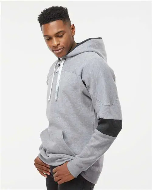 J. America 8832a Sport Lace Colorblocked Fleece Hooded Sweatshirt - 8832 - Oxford