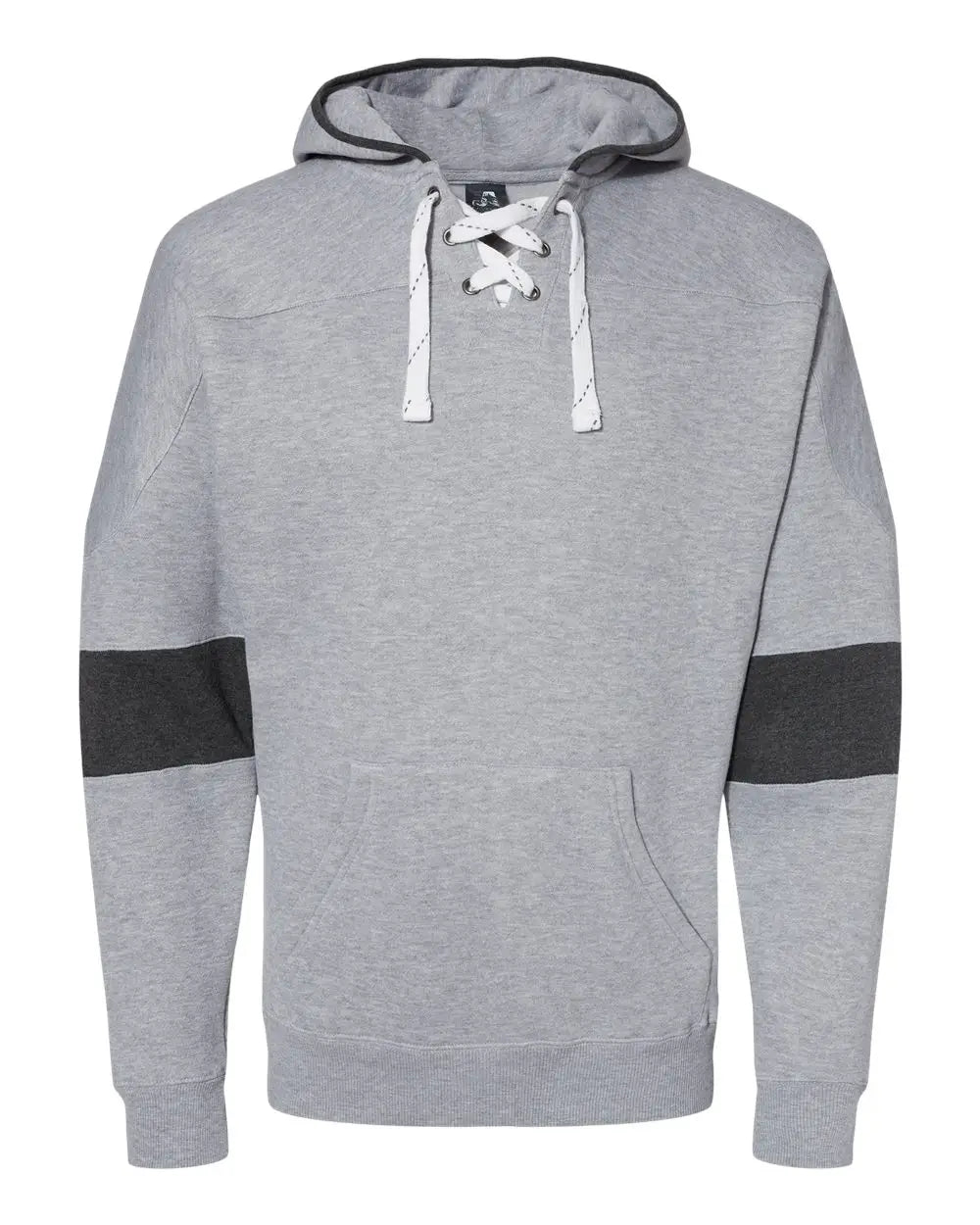 J. America 8832a Sport Lace Colorblocked Fleece Hooded Sweatshirt - 8832 - Oxford - Adult s