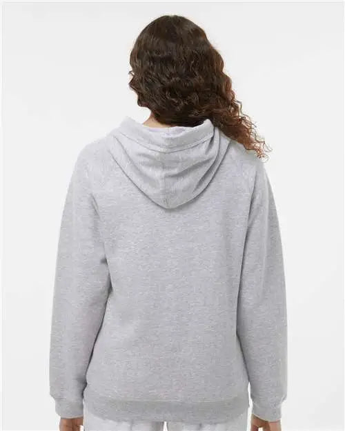J. America 8836 Women’s Sueded V-neck Hooded Sweatshirt - Oxford