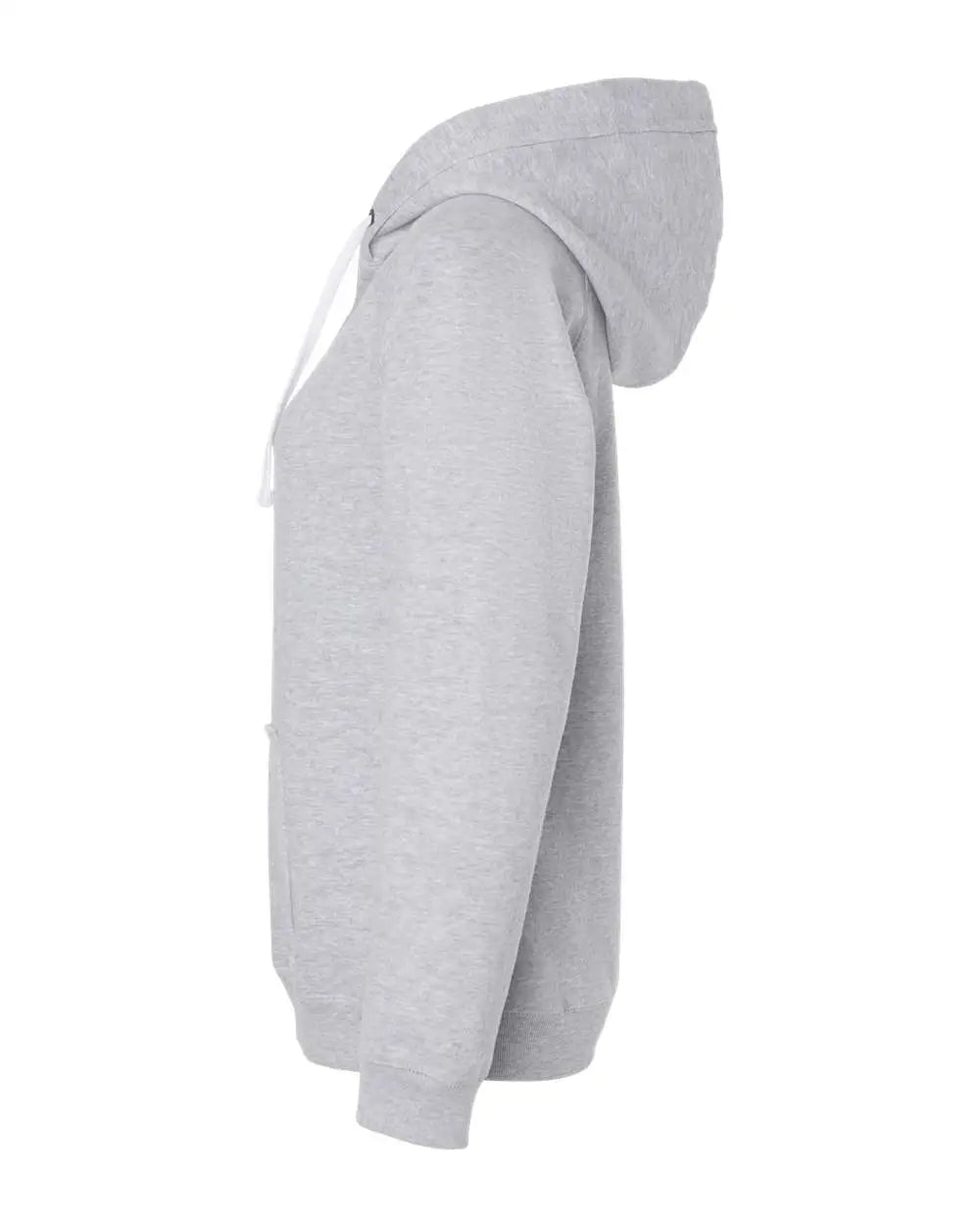 J. America 8836 Women’s Sueded V-neck Hooded Sweatshirt - Oxford