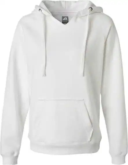 J. America 8836 Women’s Sueded V-neck Hooded Sweatshirt - White