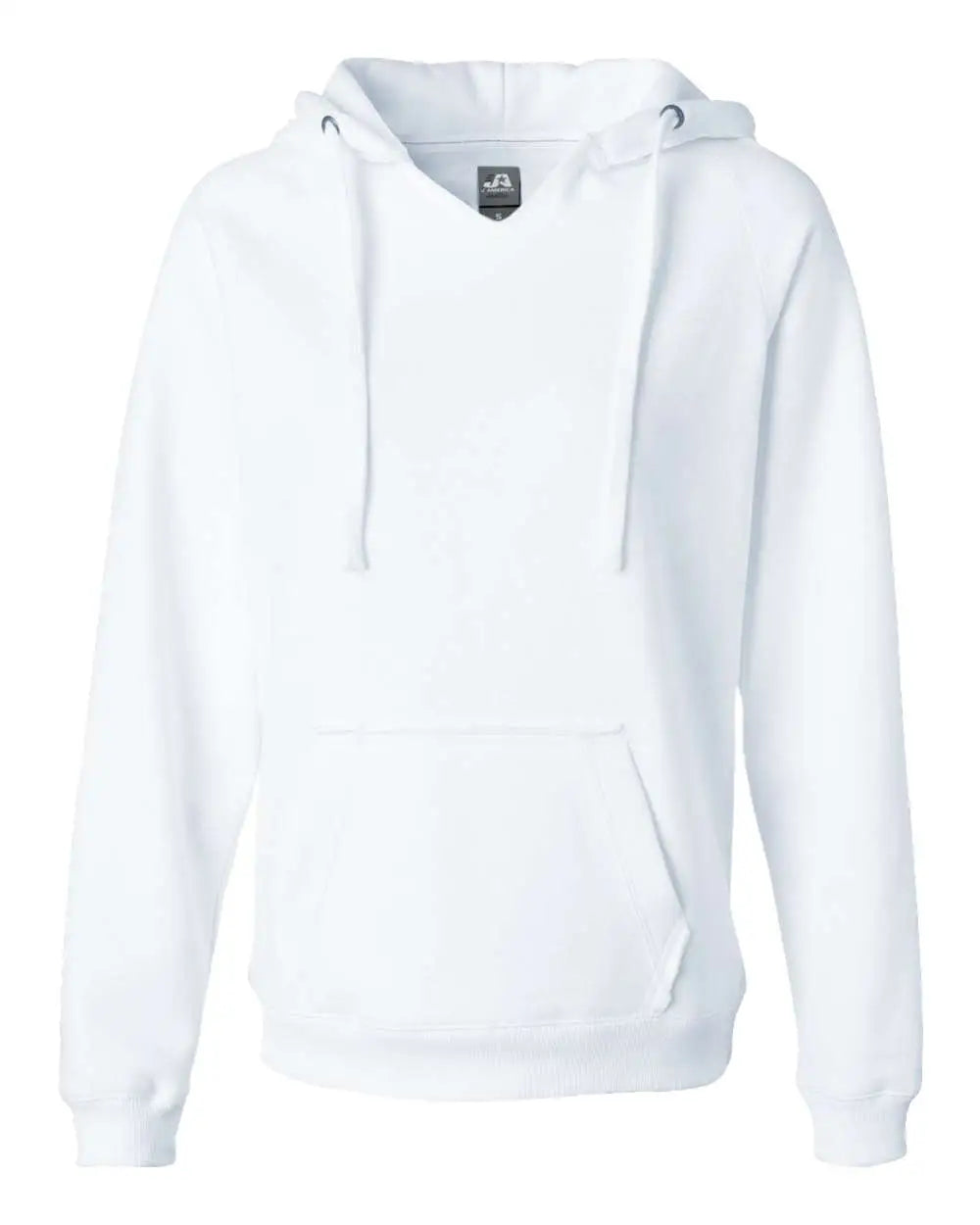 J. America 8836 Women’s Sueded V-neck Hooded Sweatshirt - White - s