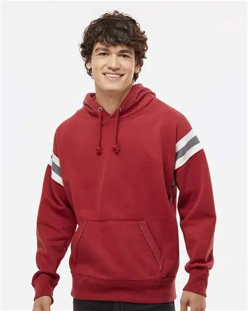 J. America 8847 Vintage Athletic Hooded Sweatshirt - Simply Red