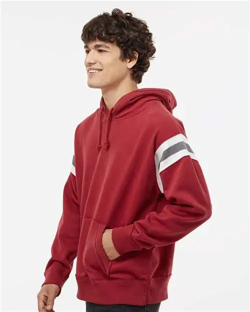 J. America 8847 Vintage Athletic Hooded Sweatshirt - Simply Red