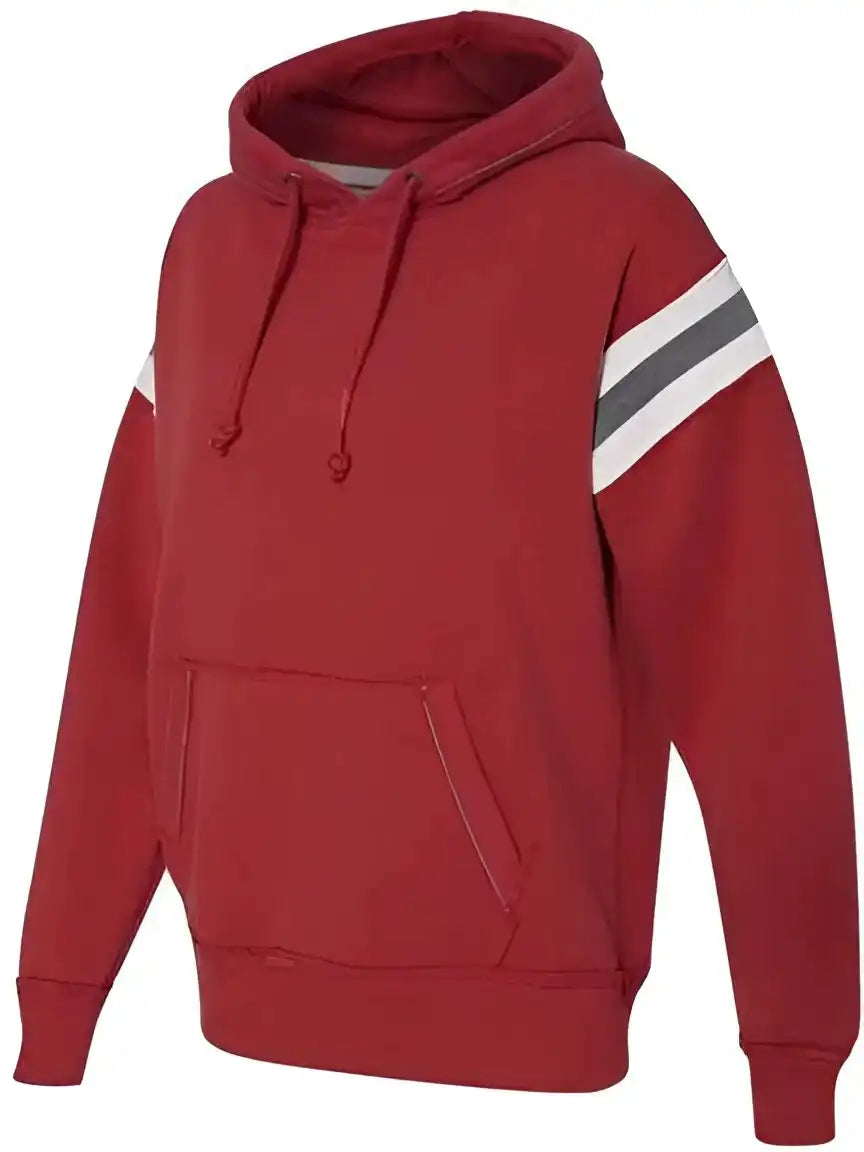 J. America 8847 Vintage Athletic Hooded Sweatshirt Simply Red