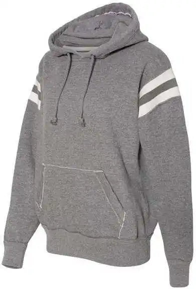 J. America 8847 Vintage Athletic Hooded Sweatshirt Smoke Heather