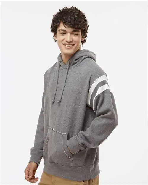 J. America 8847 Vintage Athletic Hooded Sweatshirt - Smoke Heather