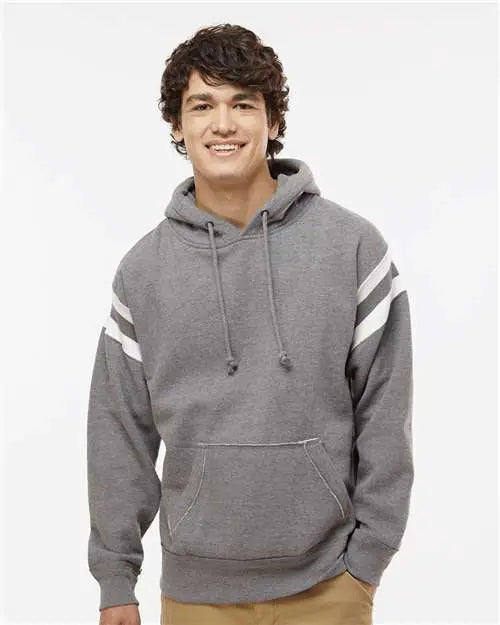 J. America 8847 Vintage Athletic Hooded Sweatshirt - Smoke Heather