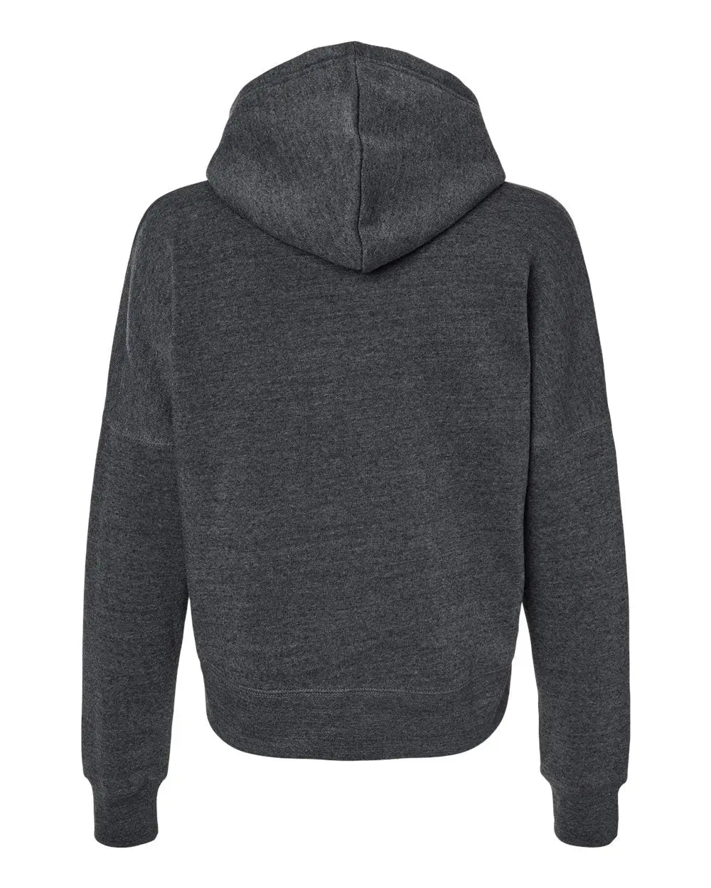 J. America 8853 Women’s Crop Hooded Sweatshirt - Black Triblend - s