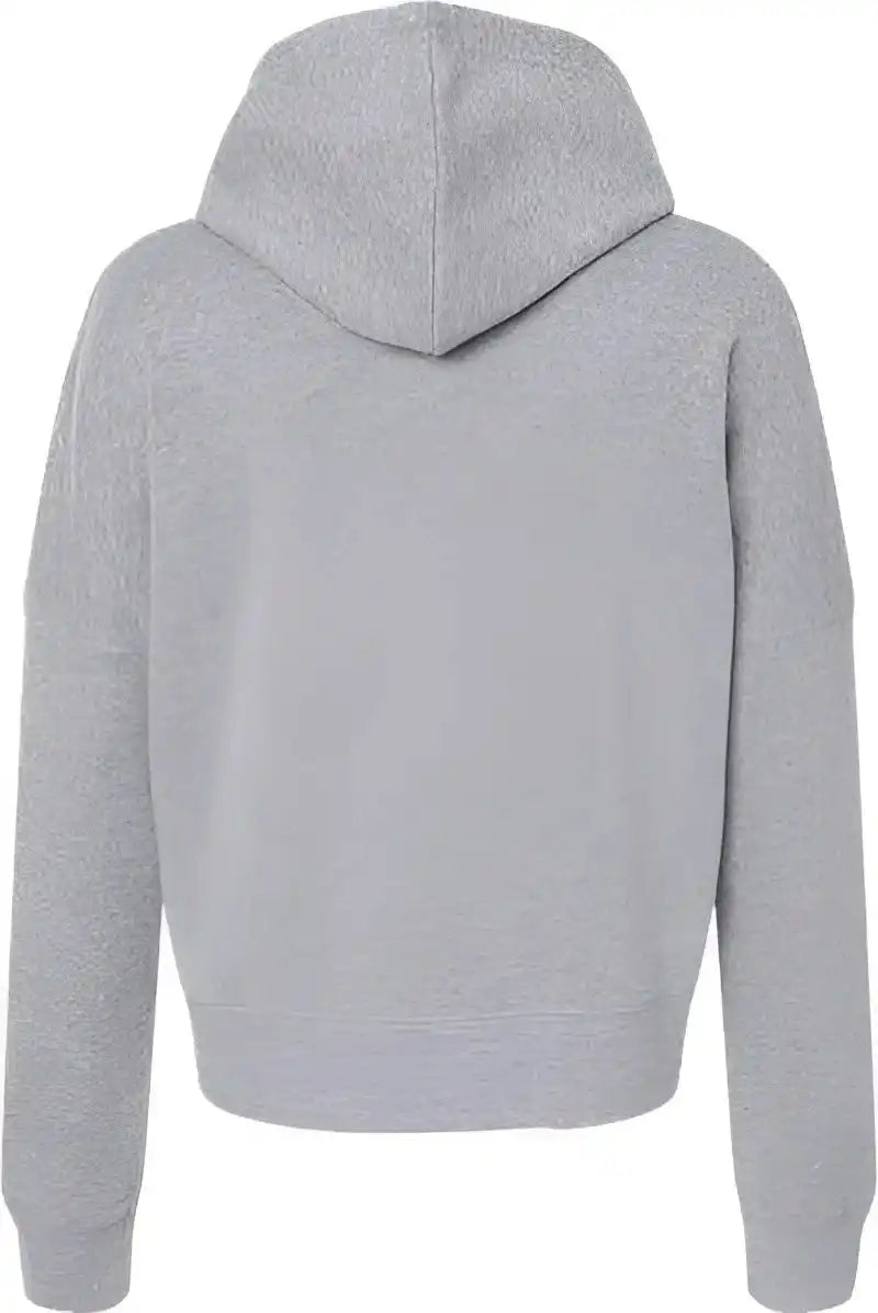 J. America 8853 Women’s Crop Hooded Sweatshirt - Gray Triblend