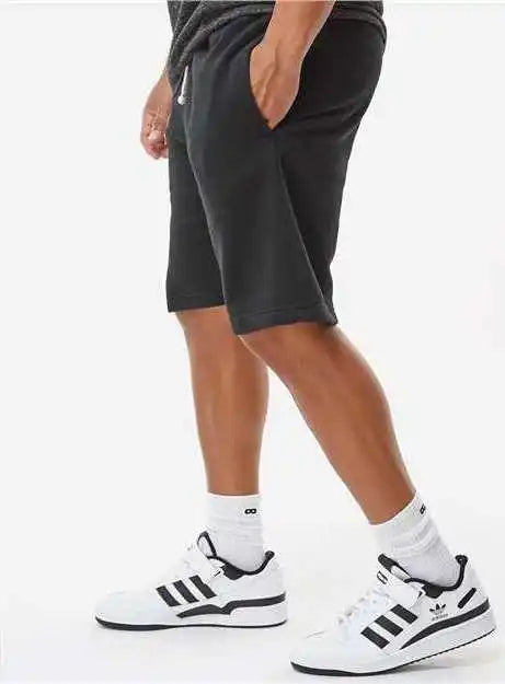 J. America 8855 Triblend Fleece Shorts - Black Solid