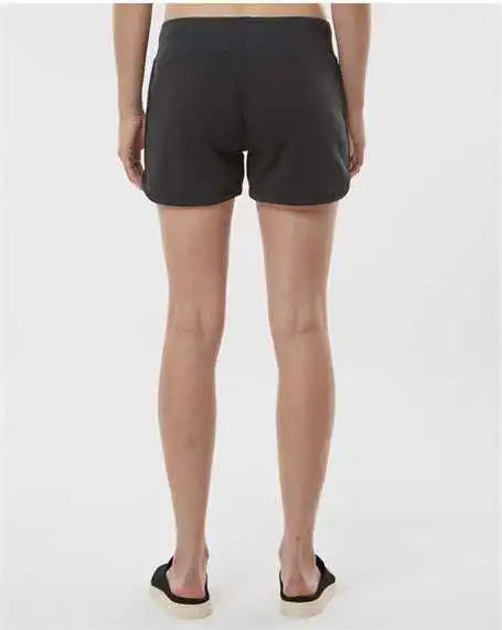 J. America 8856 Women’s Fleece Shorts Black Solid