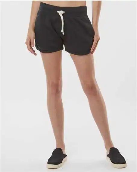 J. America 8856 Women’s Fleece Shorts Black Solid