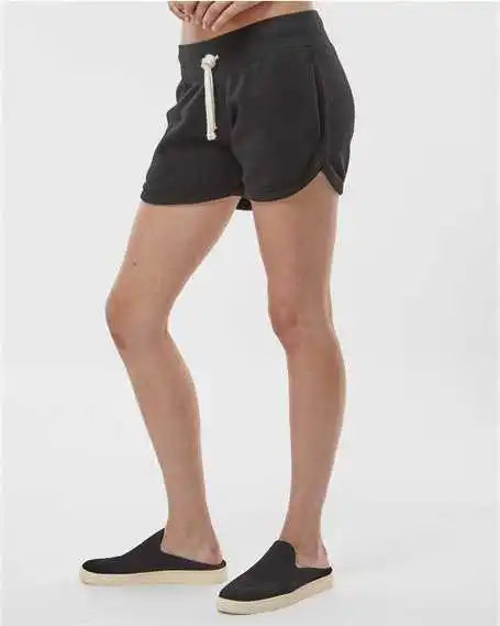 J. America 8856 Women’s Fleece Shorts Black Solid