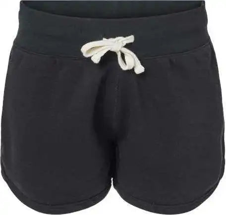 J. America 8856 Women’s Fleece Shorts Black Solid